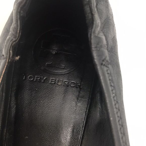 Tory Burch Classic Reva Butter Soft Leather Black Gold Ballet Flats Women's 6.5M - Picture 11 of 11